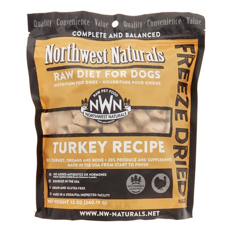 Nw Naturals Raw Diet Grain Free Turkey Freeze Dried Dog Food 12 Oz