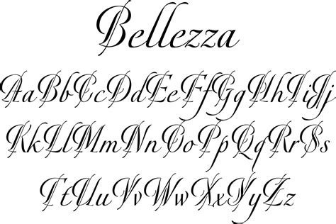 Elegant Calligraphy Fonts Bellezza Italian Beautiful Is An Elegant