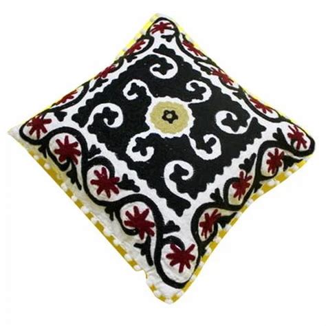 cotton canvas hand block print embroidered cushion cover size 16 16 inch at rs 350 piece in jaipur