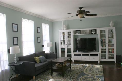 For a perfect gray with beautiful green undertones, we love gray wisp by benjamin moore. grey wisp by benjamin moore | Benjamin Moore's Gray Wisp | Trendy living rooms