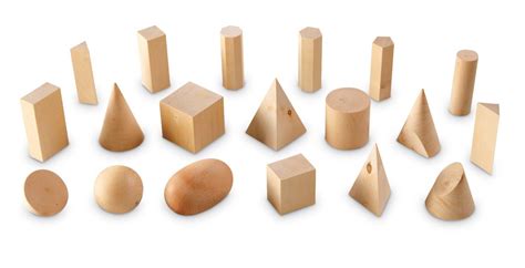 Learning Resources Wood Geometric Solids Kids Wooden Shapes
