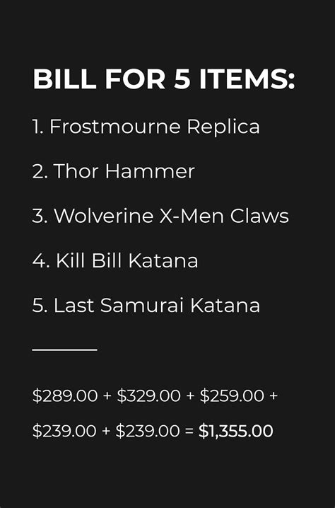 FROSTMOURNE REPLICA - THOR HAMMER - WOLVERINE X-MAN - KILL BILL KATANA