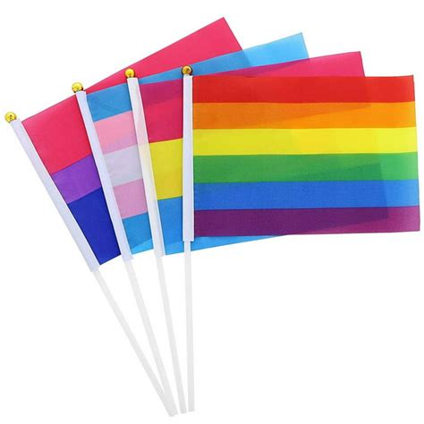60 pack gay pride bisexual pansexual transgender handheld flags lgbtq accessory 8 3 x 5 5