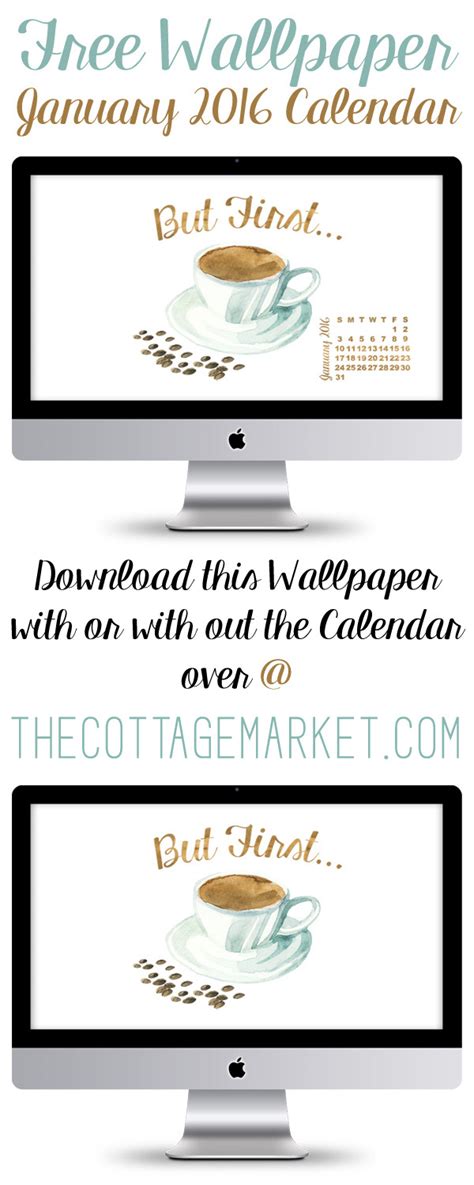 Free Download Desktop Wallpaper January 2016 Calendar The Cottage