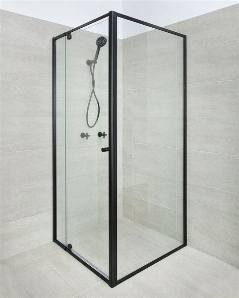 Black Framed Shower Screen 1200 Door X 900 X 1950h Mm Framed Shower