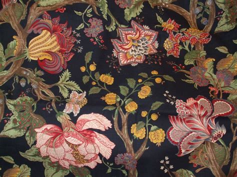 Western Textile Black 100 Cotton Floral Fabric Floral Upholstery
