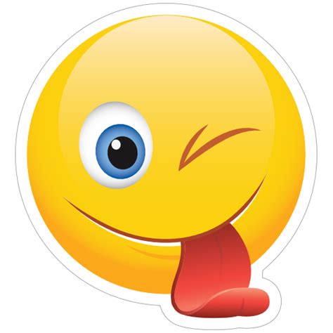 Cute Winking Tongue Out Emoji Sticker