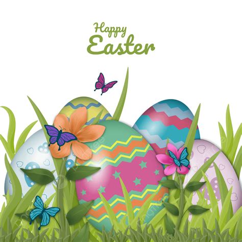 Rabbit Easter Egg Vector Png Images Happy Easter Egg Rabbit Butterfly