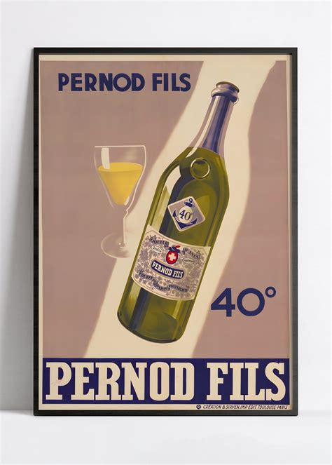 Affiche Alcool Vintage Pernod Haute Définition Papier Mat 230gr