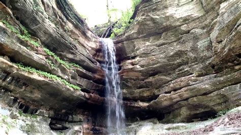 It is an enormous waterfall and fountain that is dyed different colors for special events. St. Louis Canyon Waterfall - Starved Rock, IL - YouTube