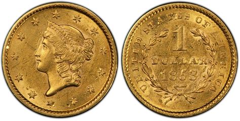 Designer, james barton longacre, engraver, longacre, with help of p. Images of Gold Dollar 1853 G$1 - PCGS CoinFacts