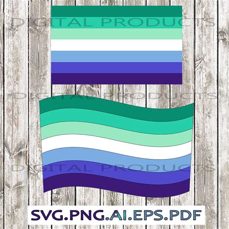 New Gay Male Pride Flag Vector Graphic Svgpng Digital Etsy