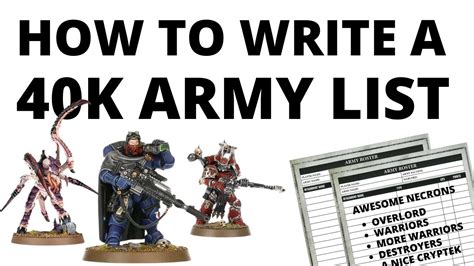 How To Write A Warhammer 40k Army List Explained 10th Edition Guide