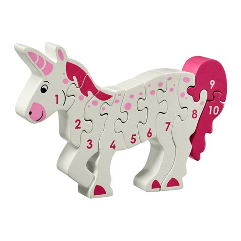 Childrens Educational Pink Unicorn Jigsaw Puzzle By Lanka Kade
