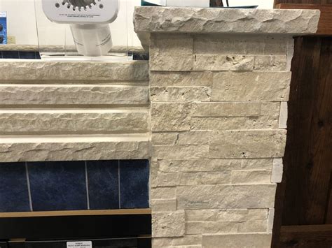 Lueders Chip Face Coping Tiered Waterfall And Split Face Travertine