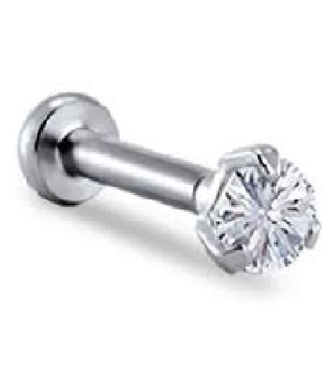 American Diamond Nose Pin Certified And Gemstone Silver Nosepin For Girls