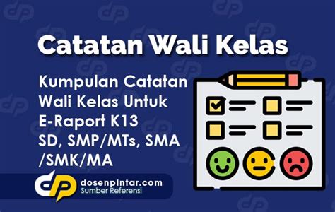 Contoh Catatan Wali Kelas - E Rapor K13 SD,SMP,SMA