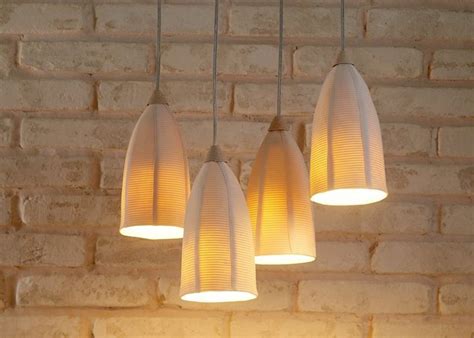 A Cluster Of 4 Unique Porcelain Pendant Lights Contemporary Lighting