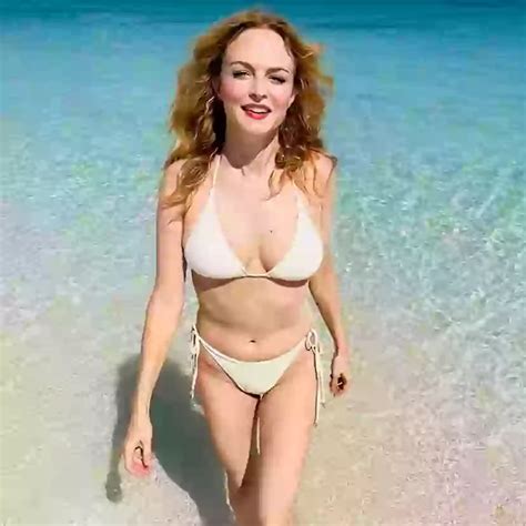 Heather Graham 53 Shows Off Her Incredible Bikini Body In A White Two Piece As She Frolics On
