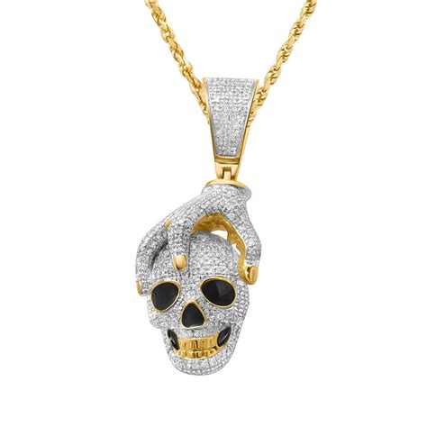 Diamond Skull Pendant In 10k Gold 92 Ctw Avianne Jewelers