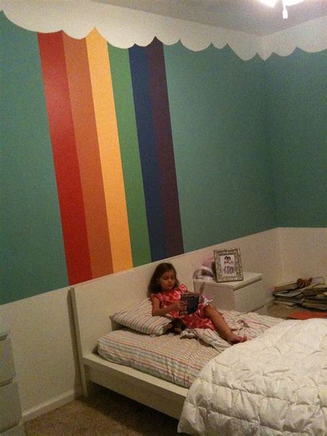 Rough and romantic gray stained. rainbow | Rainbow room, Rainbow bedroom, Rainbow room kids