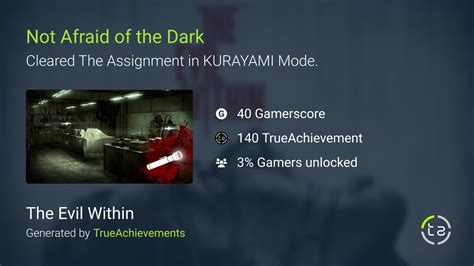 Not Afraid Of The Dark Achievement In The Evil Within