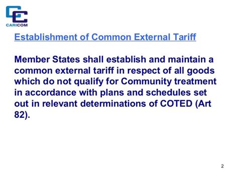 The Caricom Common External Tariff Cet The Tariff Structure