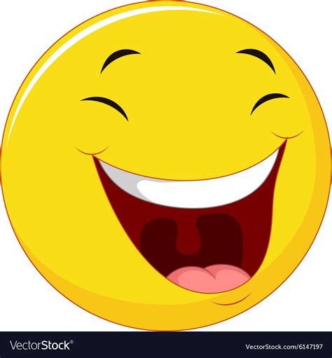 Smiling Emoticon With Laugh Face Royalty Free Vector Image