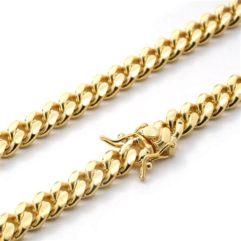 7mm 14k Yellow Gold Miami Cuban Chain Necklace 24 Inch New York