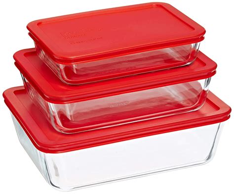 Pyrex Simply Store Glass Food Container Set 6 Pieces