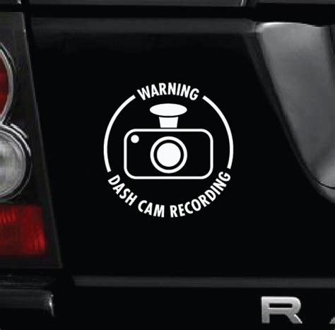Stylish Dashcam Sticker Warning Dash Cam Cctv Stickers Van Camera Security Car Camera