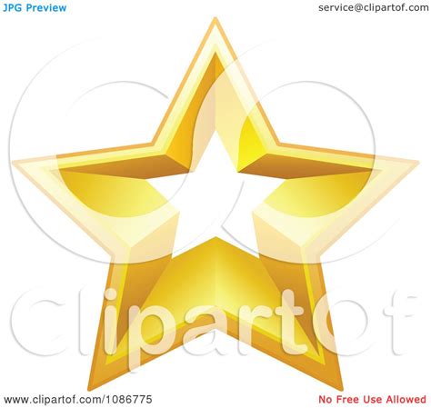 Clipart Golden Star With A Cut Out Center 1 Royalty Free Vector