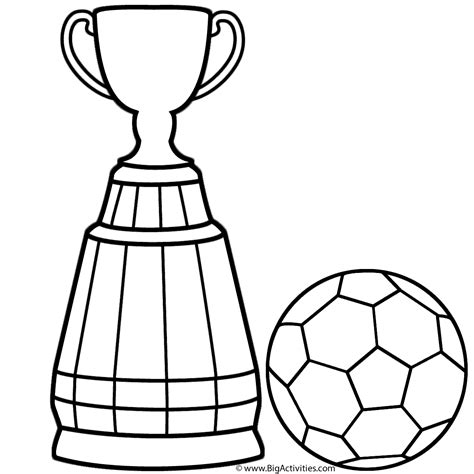 World Cup Trophy With Soccer Ball Coloring Page World Cup