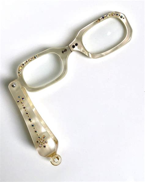 Vintage Glasses Lucite Lorgnette Opera White Mother Of Pearl Etsy Vintage Glasses Tiny Gold