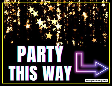 Printable Party This Way Sign Free Download