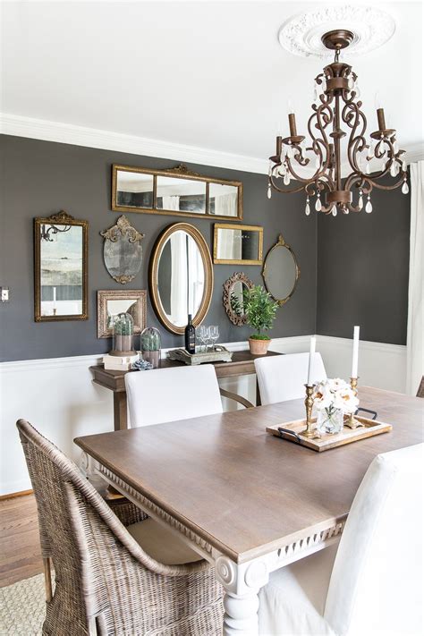 See more ideas about dining room mirror wall, mirror dining room, dining room design. Mirror Gallery Wall from Thrifted Frames | Eclectic dining ...