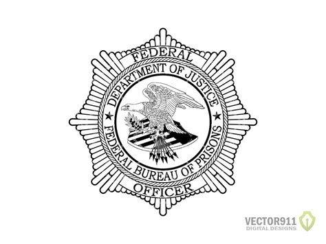 Department Of Justice Federal Bureau Of Prisons Badge Doj Etsy