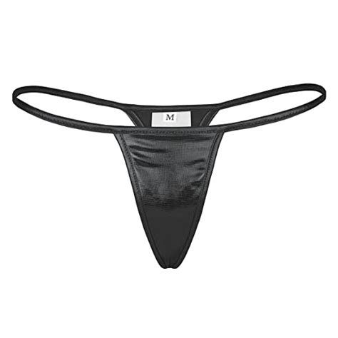 Msemis Womens Micro Thongs G String T Back Lingerie Shiny