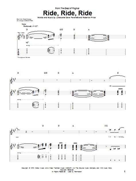 Ride Ride Ride By Foghat Guitar Tab Guitar Instructor