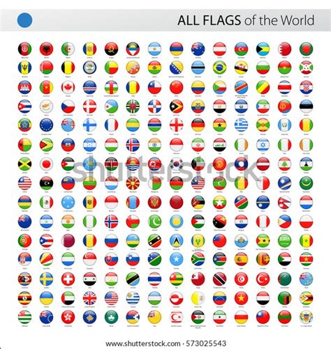 Round World Flags Vector Collection All Stock Vector Royalty Free