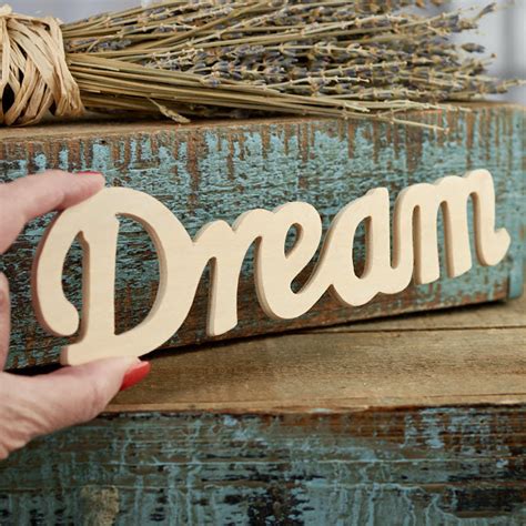 Unfinished Wood Dream Cutout Word And Letter Cutouts Wood Crafts
