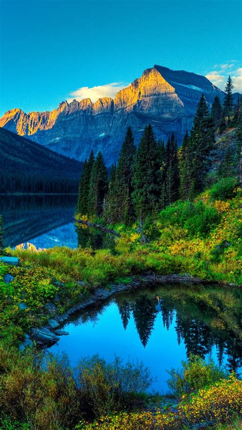 Hdr Mountains Lake Iphone Wallpapers Free Download