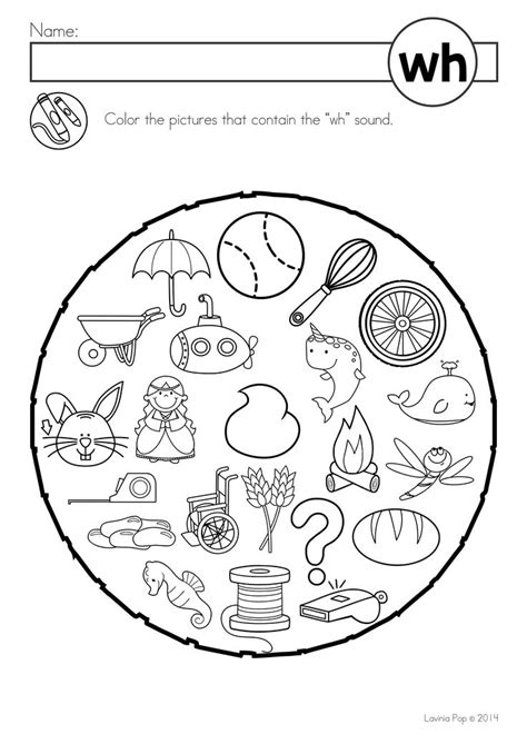 Free Digraph Wh Phonics Word Work Multiple Phonograms Coloring Page