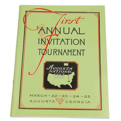 Lot Detail 1934 Masters First Annual Invitation Tournament Program
