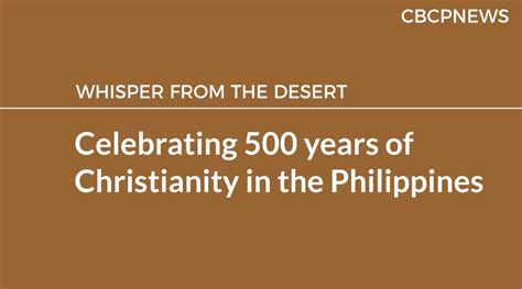 Celebrating 500 Years Of Christianity In The Philippines Cbcpnews