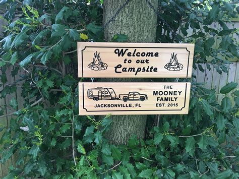 Personalized Camping Signs Custom Rv Sign Campsite Sign Etsy