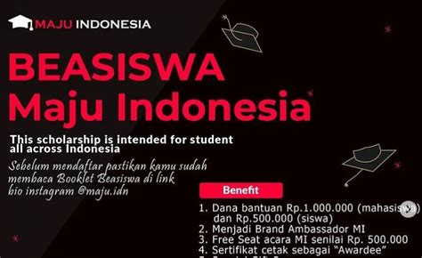 Beasiswa Maju Indonesia Untuk Pelajar SMA Sederajat Dan Mahasiswa Dalam Negeri Scholars Official