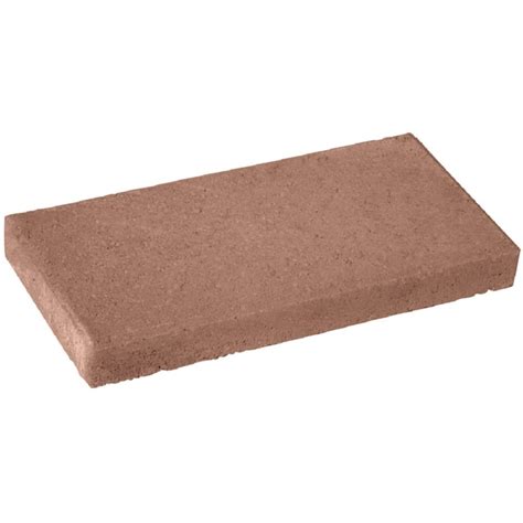 16 In L X 8 In W X 2 In H Rectangle Red Concrete Patio Stone In The