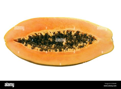 Papaya Cut In Half Stock Photo Alamy