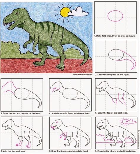 How To Draw A T Rex T Rex Coloring Page Dinosaur Art Projects T